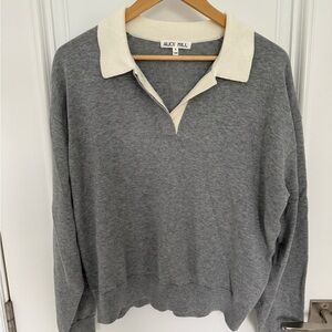 Alex Mill Women's Polo Sweater in Gray and Cream